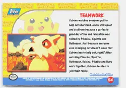 Teamwork #54 Topps The First Movie Trading Cards Pokemon Lightly Played - Image 2