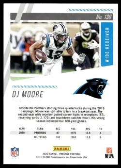 2020 Panini Prestige Xtra Points /50 Gold DJ Moore #130 - Image 2