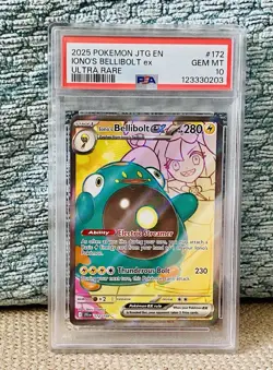 Pokemon Card Iono's Bellibolt EX #172 ULTRA RARE PSA GEM MINT 10 WORLDWIDE SHIP - Image 1