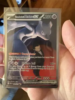 Pokemon Team Rocket's Mewtwo ex 231/182 SIR Holo English Near Mint!! - Image 4