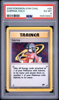 Pokemon TCG Sabrina Trainer Gym Challenge 20/132 PSA 6 - Image 1