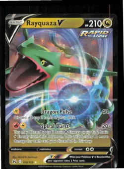 Rayquaza V 100/159 Holo V Rare Crown Zenith Pokemon Near Mint - Image 1