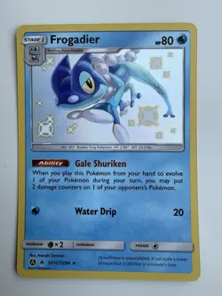 Pokemon TCG Frogadier Hidden Fates SV12/SV94 Holo Shiny Holo Rare - Image 1