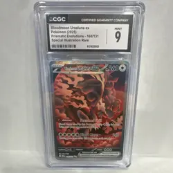 Pokemon TCG CGC 9 Bloodmoon Ursaluna ex SIR Holo Prismatic Evolutions 168/131 - Image 1