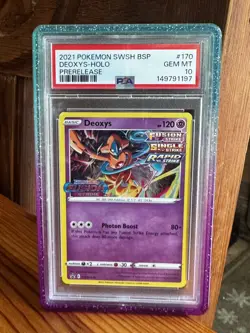 Deoxys (Prerelease) PSA 10 - 2021 Pokemon SWSH Black Star Promo #170 (Pop 76) - Image 1
