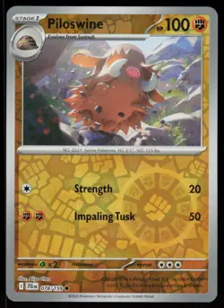Piloswine 078/159 Common Journey Together Pokemon Reverse Holo Near Mint - Image 1