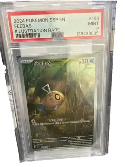 Pokemon Feebas 198/191 SV08 Surging Sparks Illustration Rare Holo PSA 9 EN - Image 1