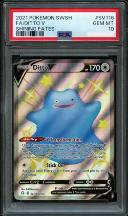 Pokemon Shining Fates Ditto V SV118 PSA 10 - Image 1
