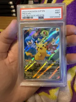 2023 Pokemon SV Black Star Promos Pikachu Full Art #027 PSA 9 - Image 1