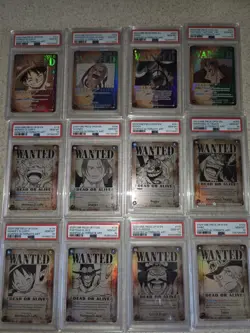 Bandai One Piece Card Game PSA 10 all Wanted posters - Image 1