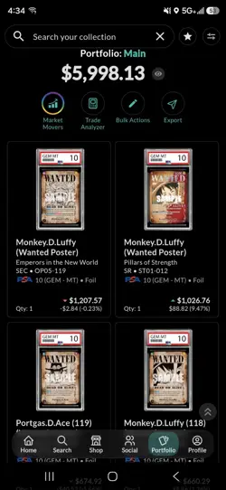 Bandai One Piece Card Game PSA 10 all Wanted posters - Image 2