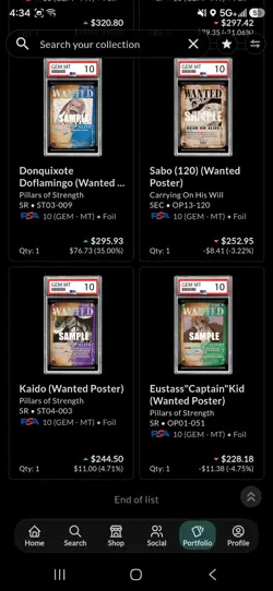 Bandai One Piece Card Game PSA 10 all Wanted posters - Image 4