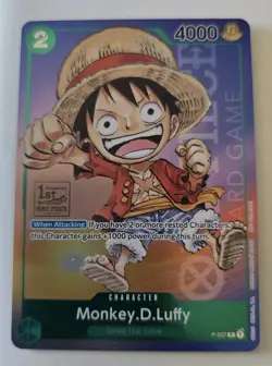One Piece Monkey D Luffy P 043 / 037 1st And 2nd Anniversary Stamped Promo - Image 2