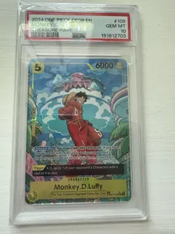 Bandai One Piece CCG 2024 OP08 Monkey D. Luffy TR Foil #109 PSA 10 EN - Image 1