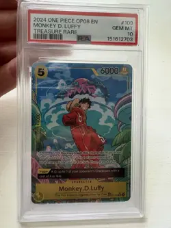 Bandai One Piece CCG 2024 OP08 Monkey D. Luffy TR Foil #109 PSA 10 EN - Image 2
