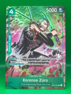 One Piece OP15 Roronoa Zoro OP13-037 TR Foil - (Treasure Rare) English - Image 1