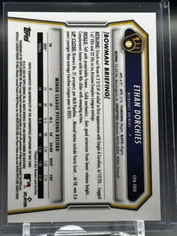 2026 Bowman Chrome Ethan Dorchies 1st Bowman Yellow Refractor Auto /75 #CPA-EDO - Image 2