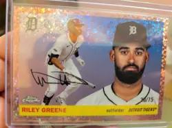 Riley Greene Tigers 2025 Topps Chrome Platinum Rose Gold Speckle Refractor /75 - Image 1