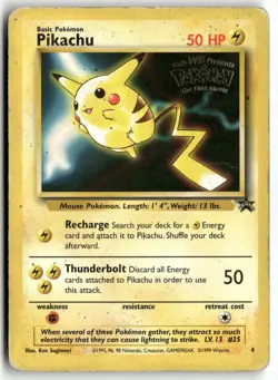 Pikachu 4 Promo Wizards Black Star Promos Pokemon Heavily Played - Image 1