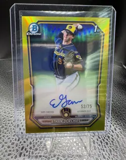 2025 Bowman Chrome Ethan Dorchies 1st Bowman Gold Refractor Auto CPA-EDO /75 - Image 1