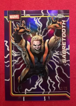 2026 Topps Chrome Marvel Comics Sabretooth /75 Purple #144 - Image 1