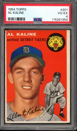 1954 Topps #201 Al Kaline Rookie PSA 4 Vintage HOF Baseball Card (1354) - Image 1