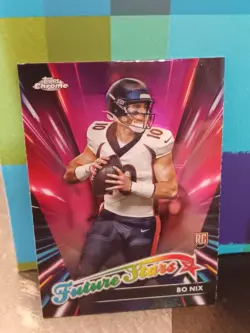 Topps Chrome 2024 Future Stars Bo Nix Denver Broncos #FS-4 Rookie Insert - Image 2