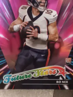 Topps Chrome 2024 Future Stars Bo Nix Denver Broncos #FS-4 Rookie Insert - Image 3