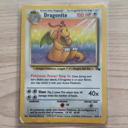 Pokemon TCG Dragonite 4/62 Fossil Holo Rare Unlimited 1999 English HP - Image 1