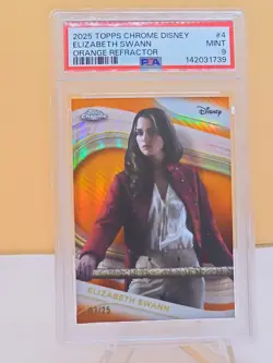 2025 Topps Chrome Disney Elizabeth Swann Orange 07/25 PSA 9 #4 - Image 1