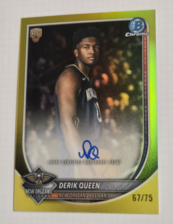 2025-26 Bowman Chrome #BCA-DQ Derik Queen ROOKIE ON CARD AUTO RC 67/75 MINT - Image 1