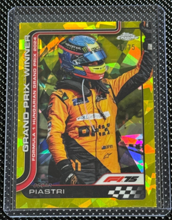 2025 Topps Chrome Sapphire F1 Formula 1 Oscar Piastri Yellow 47/75 #105 Winner - Image 1