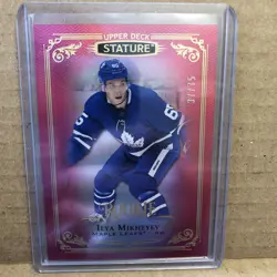 ILYA MIKHEYEV 2019-20 UD STATURE TORONTO MAPLE LEAFS ROOKIE 37/75 - Image 1
