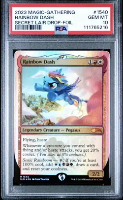 2023 MTG SECRET LAIR DROP FOIL #1540 RAINBOW DASH PSA 10 - Image 1