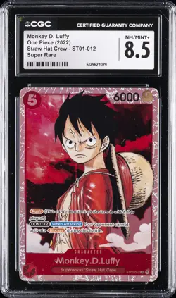 2022 ONE PIECE STRAW HAT CREW - SUPER RARE #ST01-012 MONKEY D. LUFFY CGC 8.5 - Image 1