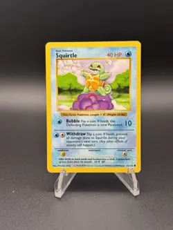 Squirtle 63/102 Common Base Set Shadowless Pokemon Unlimited Lightly Played - Image 1