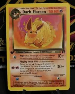 Pokemon Dark Flareon #35, Team Rocket 1st Edition, Wizards Of The Coast Vintage - Image 1