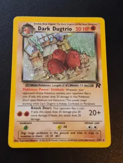 Dark Dugtrio 6/82 Unlimited HoloRare Team Rocket Pokemon MP - Image 1