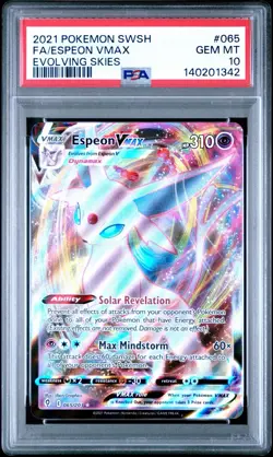 Pokemon Espeon VMAX 065/203 Evolving Skies Full Art Holo 2021 PSA 10 - Image 1