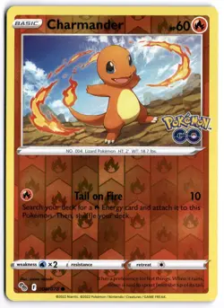 Pokemon Go Charmander Reverse Holo #8 Near Mint - Image 1