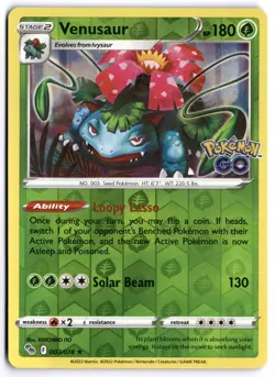 Pokemon Go Venusaur Reverse Holo #3 Near Mint - Image 1