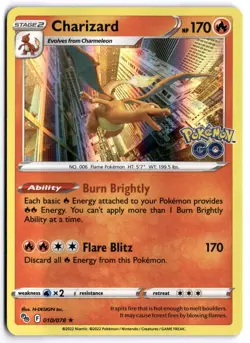 Pokemon Go Charizard Holo #10 Near Mint - Image 1