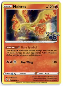 Pokemon Go Moltres Holo #12 Near Mint - Image 1