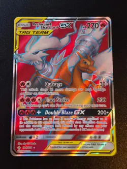 Reshiram & Charizard GX 194/214 Holo Ultra Rare Unbroken Bonds Pokemon LP - Image 1