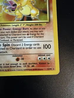 1999 Charizard Base Set Unlimited Holo Rare 4/102 English - Image 2