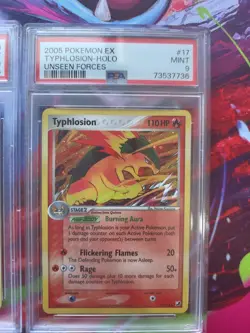 2005 Pokemon Typhlosion Holo Unseen Forces PSA 9 MINT - Image 1