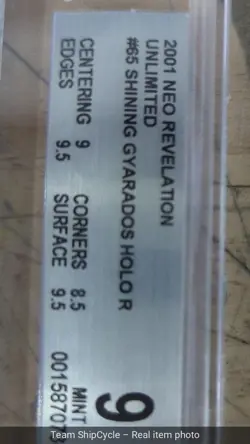 BROKEN SLAB Pokemon Shining Gyarados 65 Neo Revelation Unlimited BGS 9 Min G3D - Image 4