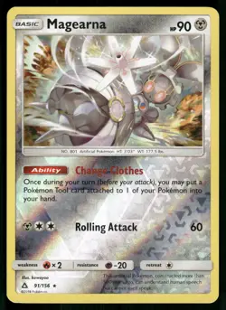 Magearna 91/156 Rare Ultra Prism Pokemon Reverse Holo Near Mint - Image 1