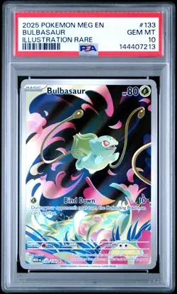 2025 POKEMON MEG EN-MEGA EVOLUTION ILLUSTRATION RARE #133 BULBASAUR PSA 10 - Image 1