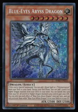 Yugioh Blue-Eyes Abyss Dragon RA01-EN016 1st Ed Secret Rare NM - Image 1
